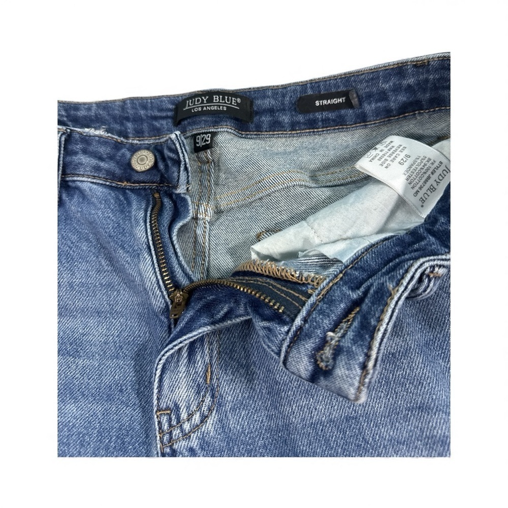 Judy Blue Women's 9/29 Distressed Fray Ankle Straight Jeans Style J888736